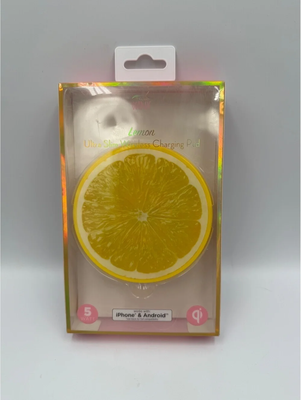 Winx Lemon Ultra Slim Wireless Charging Pad 5 Watt Qi Enabled for iPhone & Andri